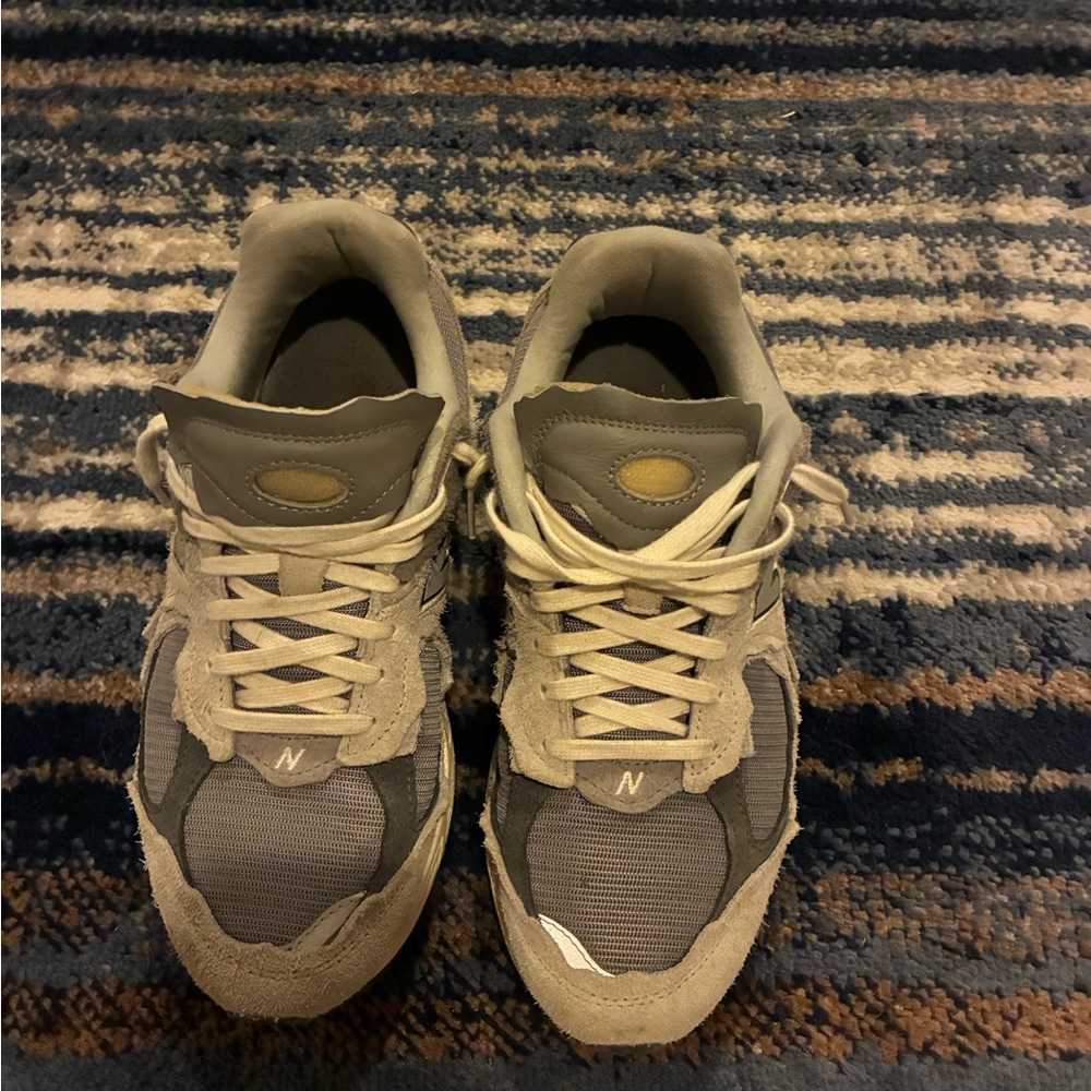 New Balance Beige and Gray Sneakers